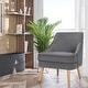 preview thumbnail 18 of 34, Costway Accent Chair Velvet Upholstered Single Sofa with Rubber Wood - 27'' x 25'' x 30''