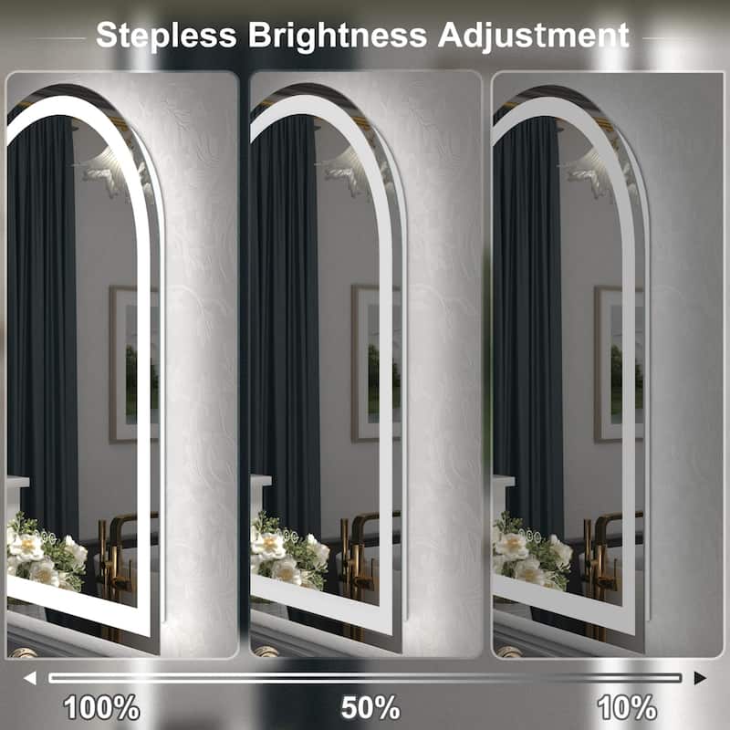 Arched LED Bathroom wall Mirror Front and Backlit light Anti Fog with 3 Year Warranty