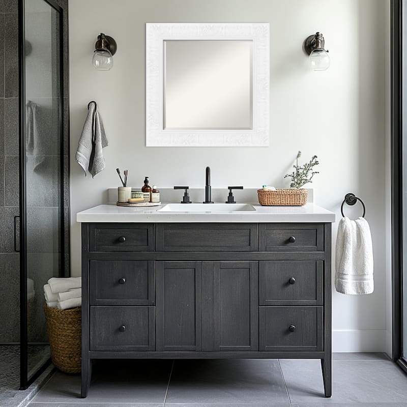 Luxe Beveled Framed Bathroom Vanity Wall Mirror