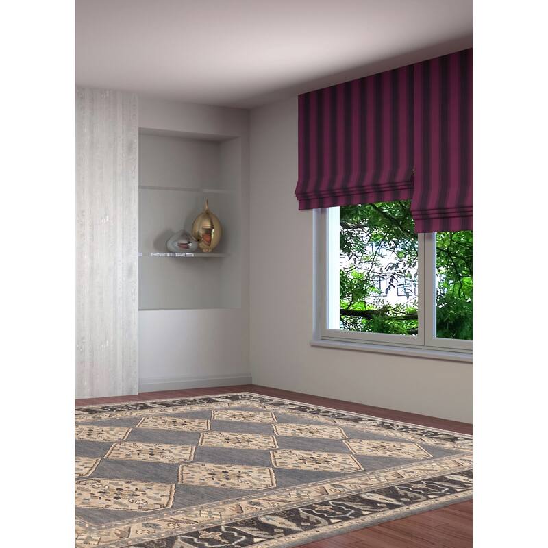 ECARPETGALLERY Hand-knotted Finest Agra Jaipur Dark Grey Wool Rug - 8'6 x 11'3