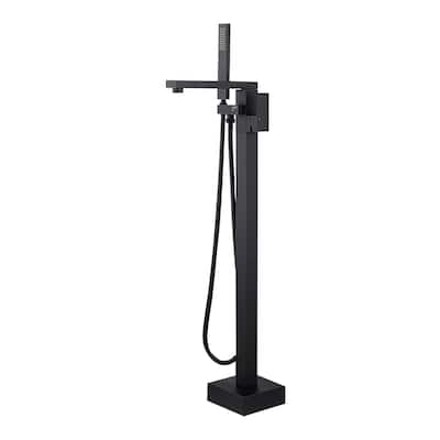 Freestanding Tub Filler Bathtub Faucet Chrome Floor Mounted Faucets with Handheld Shower