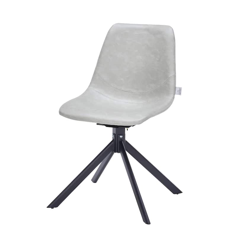 Markley Leather Dining Chair 360 Degree Swivel with Iron legs Modern Accent Side Chair Set of 2