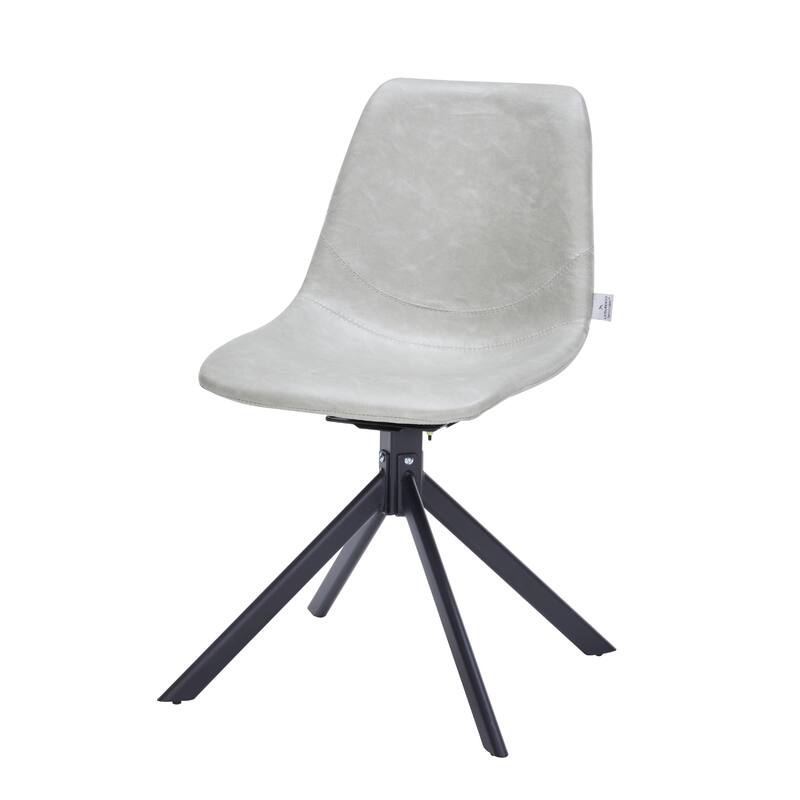 Markley Leather Dining Chair 360 Degree Swivel with Iron legs Modern Accent Side Chair Set of 4