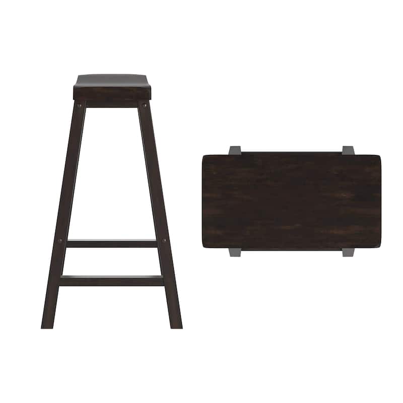Cadiz Saddle Seat 29" Bar Height Backless Stools (Set of 2)