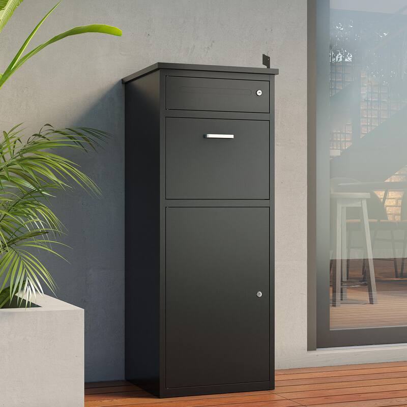 Outdoor Durable Steel Storage Locker with Large Capacity & Secure Locking System - 15.74"L*16.92"W*44.5"H
