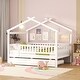 preview thumbnail 47 of 58, Wooden House Bed With Twin Size Trundle