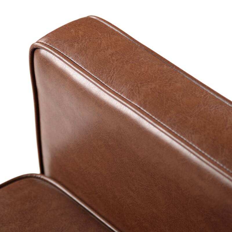 Mervynn Faux Leather Mid-Century Button Tufted Recliner by Christopher Knight Home