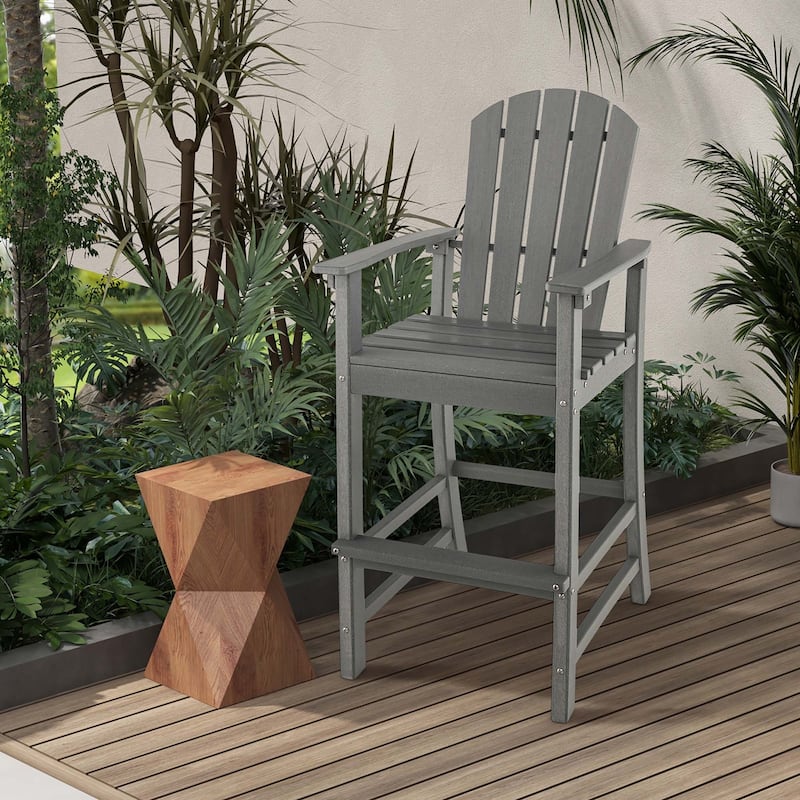 Outdoor High BackChair Patio Tall Adirondack Chair Bar Height Stool