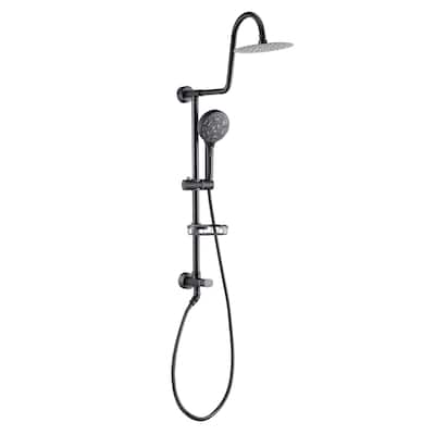 WOWOW Wall Bar Shower Kit 8 in. Rain Shower Head with Hand Shower