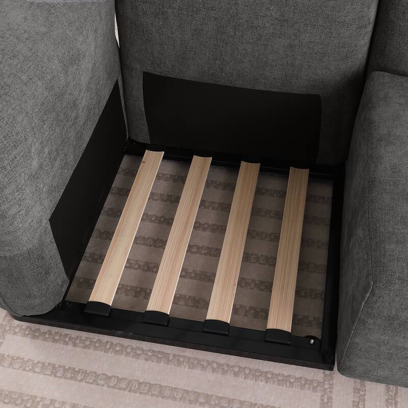 68.5" Chenille Modular Sofa - Fashionable Small Sectional with Iron Frame for Living Room, Bedroom