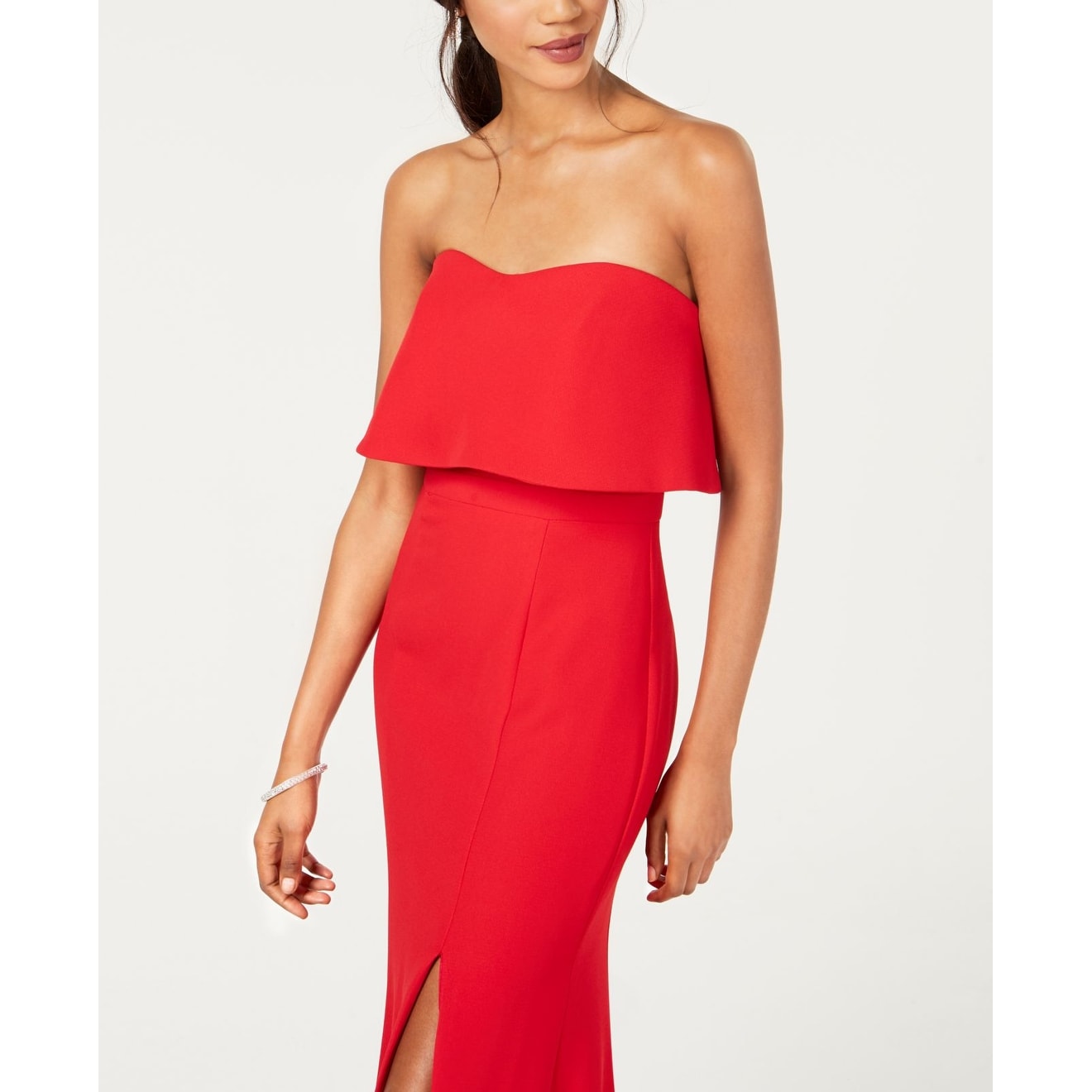 xscape strapless popover evening gown