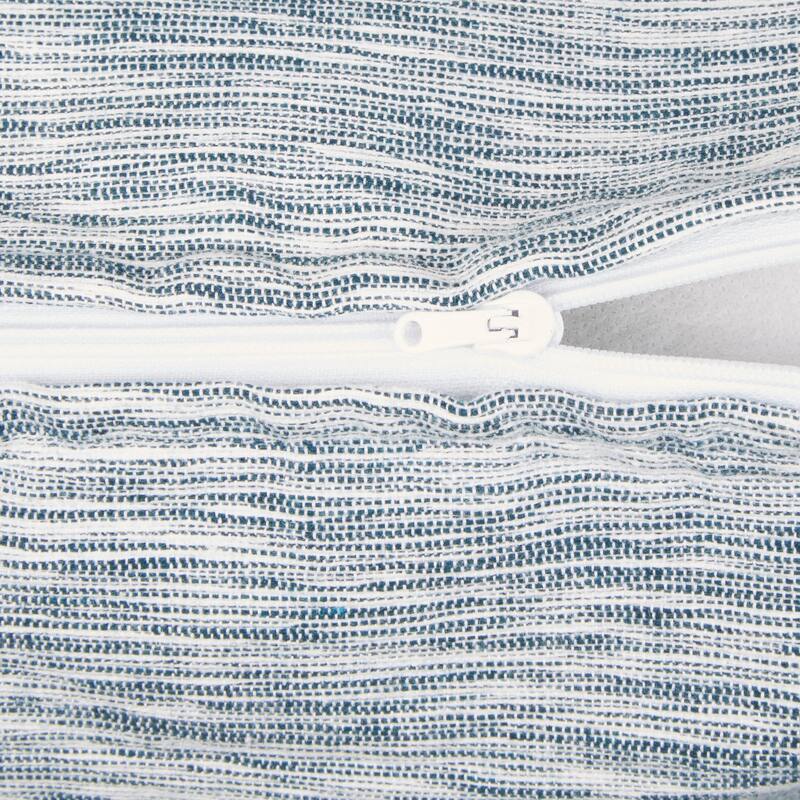 Navy And Off-White Tonal Recycled Cotton Pillow Cover 18x18 (Set of 2)