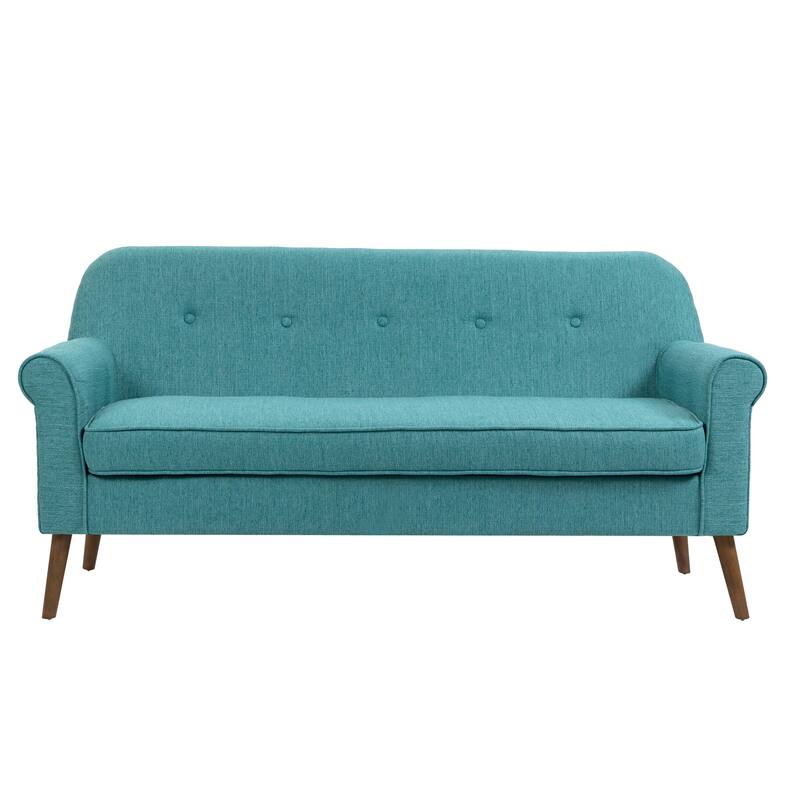Porthos Home Ruth Loveseat Small Sofa Couch, Fabric, Rubberwood