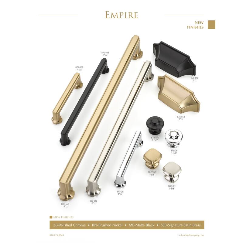 Schaub and Company Empire 4" Center to Center Traditional Elegant