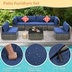 preview thumbnail 6 of 62, EROMMY 6/7 Piece Modular Outdoor Rattan Sofa Set, All-Weather Wicker Patio Furniture with Storage Table, Cushions & Pillows
