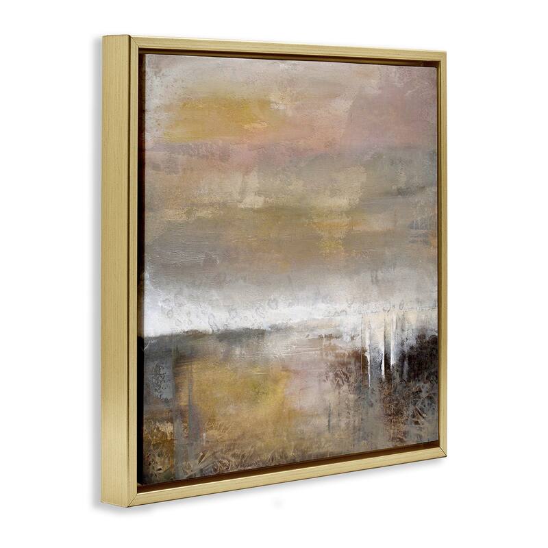 Stupell Neutral Earthy Abstract Landscape Framed Floater Canvas Wall Art Design By Karen Hale