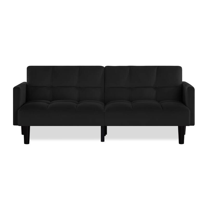 Velvet Futon Couch Sofa Lounge Sofa with Adjustable Backrest, Convertible Folding Sofa Bed Sleeper Sofa