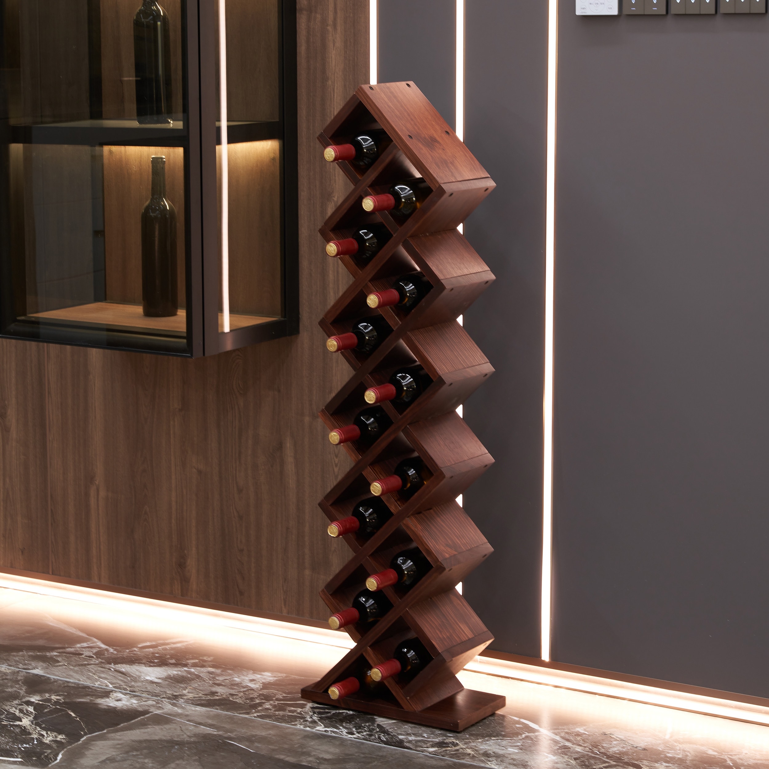 12 Bottles Freestanding Wine Storage Rack,Wall-mounted Wine Rack
