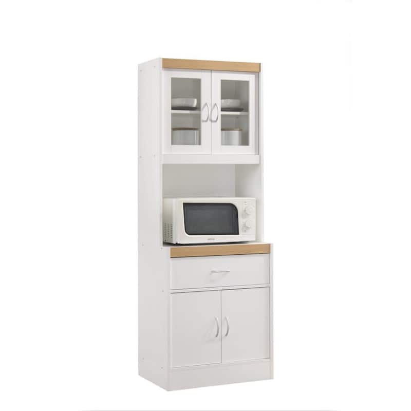 70.75" White Kitchen Cabinet with One Pull-Out Drawer