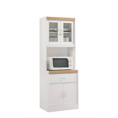 70.75" White Kitchen Cabinet with One Pull-Out Drawer
