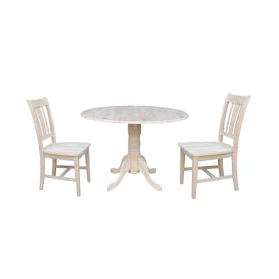 42" Dual Drop Leaf Table With 2 San Remo Chairs