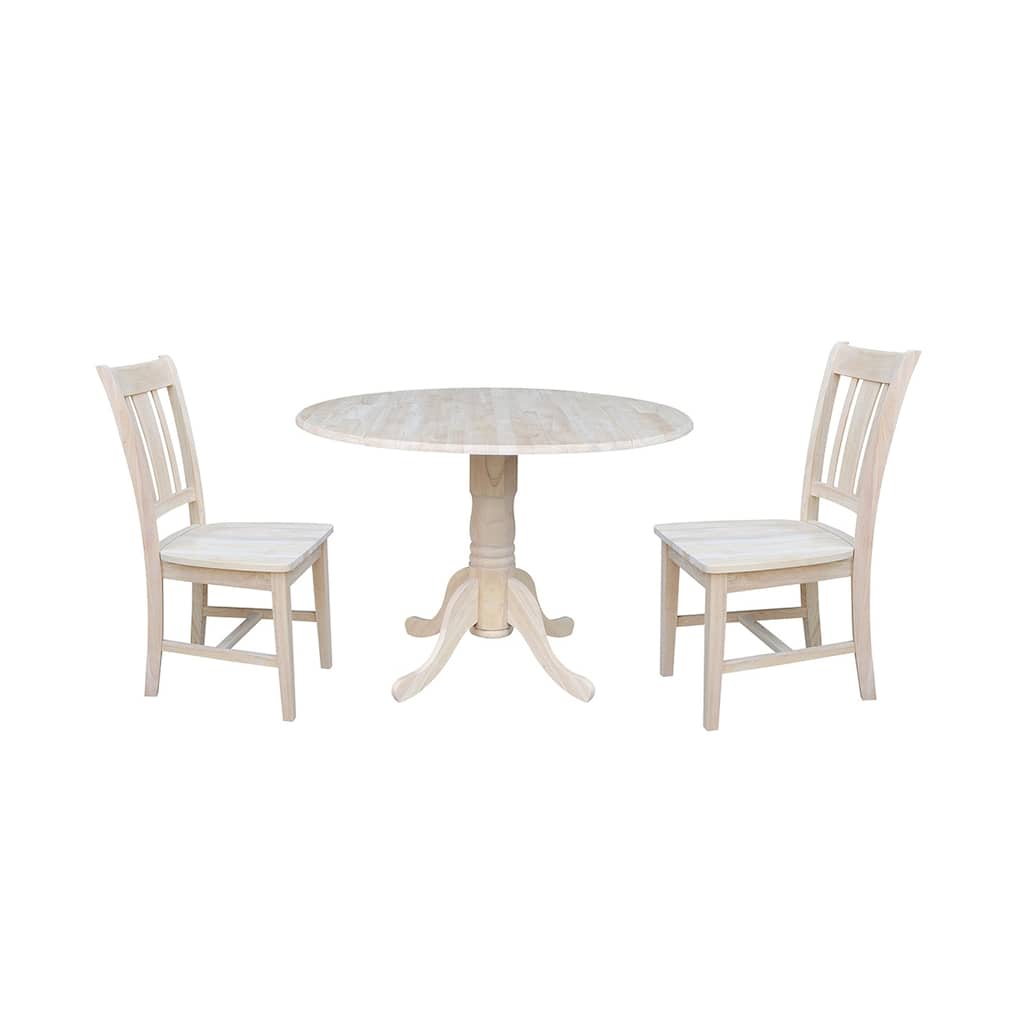 42" Dual Drop Leaf Table With 2 San Remo Chairs