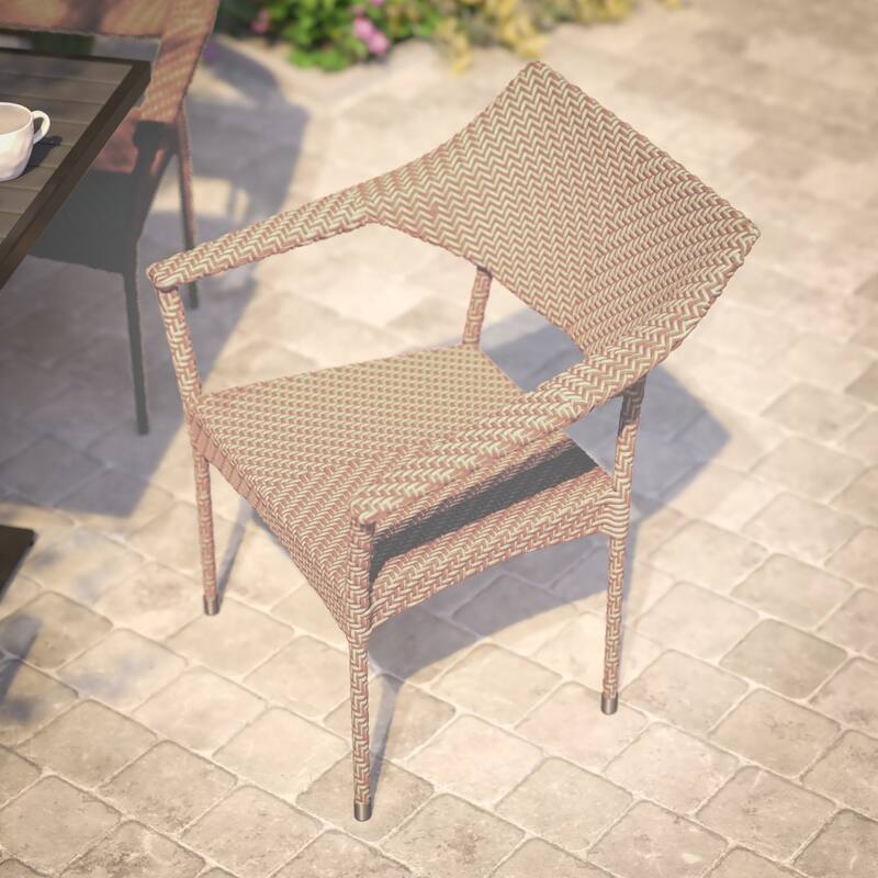All Weather Commercial Grade PE Rattan Stacking Patio Chairs