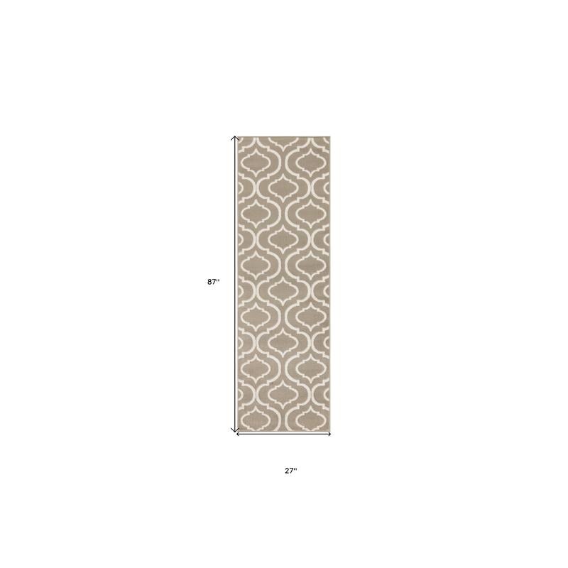 Foyew Power Loomed Abstract Stain Resistant Area Rug By HomeRoots - 87' X '27' X '0.5