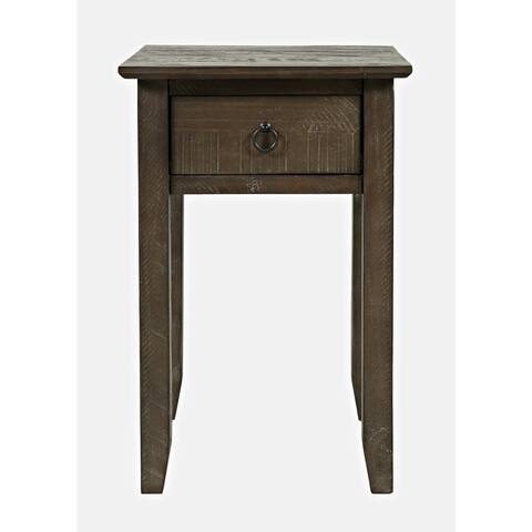 Devon Farmhouse Distressed Rustic One-drawer Pine Chairside End Table by Jofran