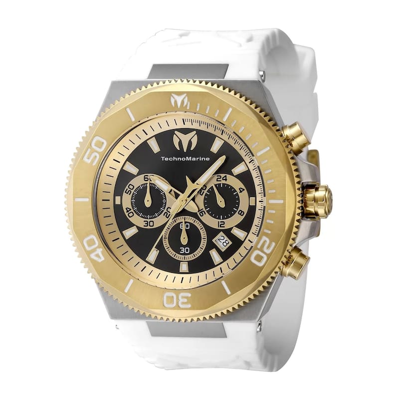 Technomarine Men's TM-224019 Manta Quartz Chronograph Gold, Black Dial Watch