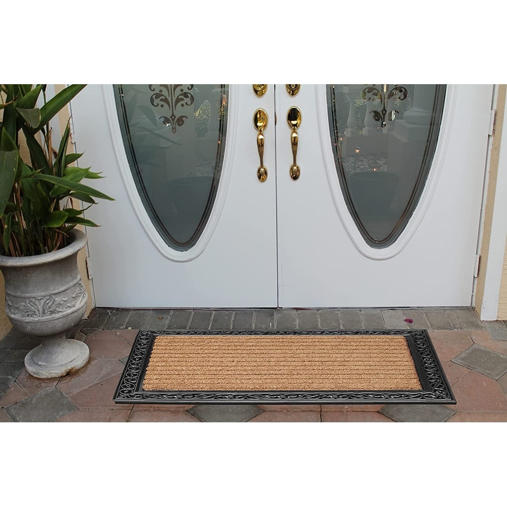 A1HC Molded Large Double Door Rubber and Coir Door Mat (30 X 48