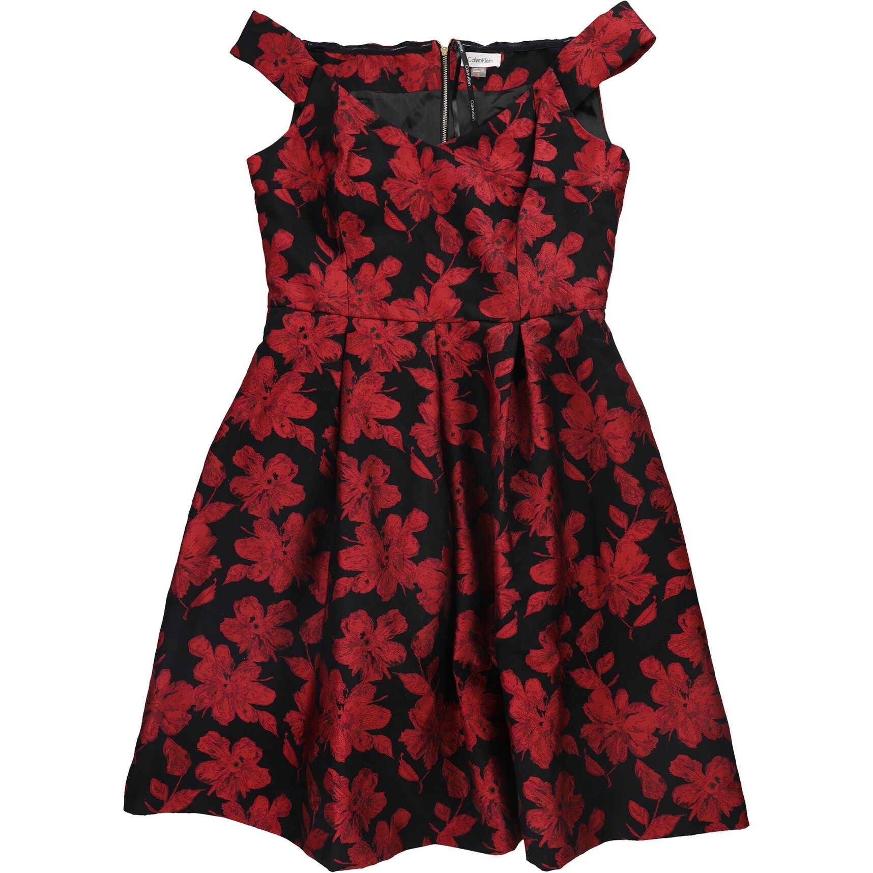 calvin klein fit and flare dress red Beige Cotton Kaftan Dress with Olive Green Embroidery