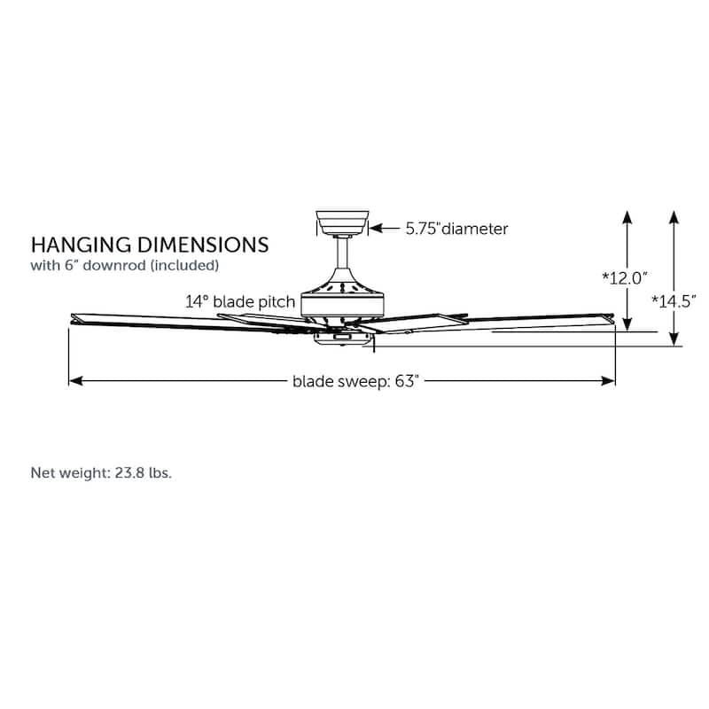 Fanimation Levon 63-inch Indoor Ceiling Fan - Black
