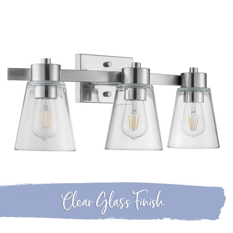Prominence Home Fairendale Brushed Nickel Farmhouse Vanity & Bathroom Light - Brushed Nickel