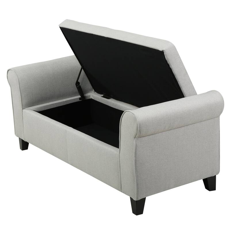 Roomfitters Upholstered Storage Bench Ottoman with Hidden Compartment, Tufted Entryway Bedroom Bench