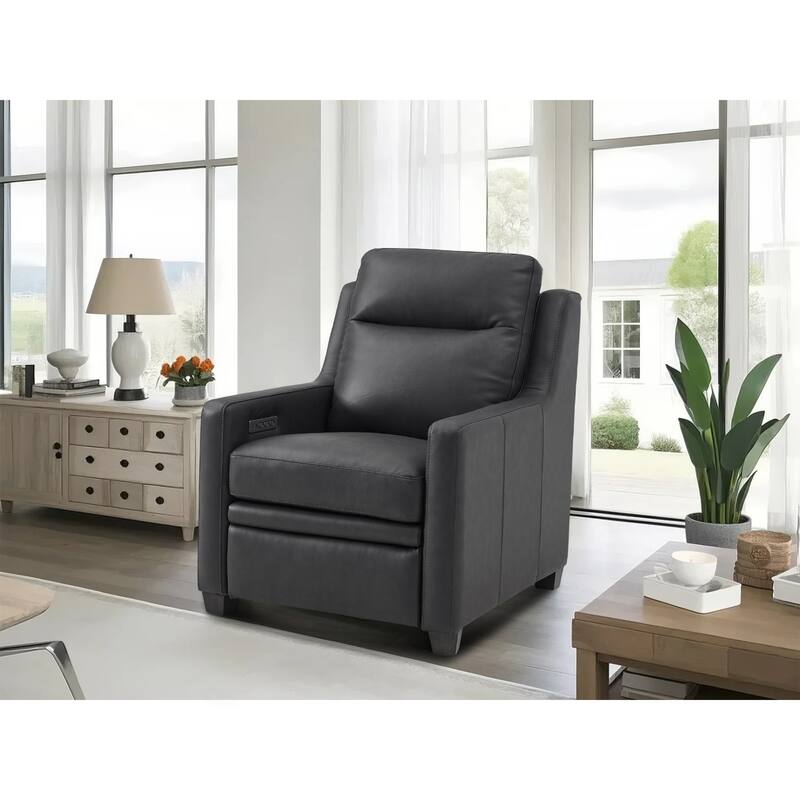 Genuine Leather Recliner Sofa 33" Triple-Motor Power Zero-Wall Reclining Couch with USB&USB-C Port