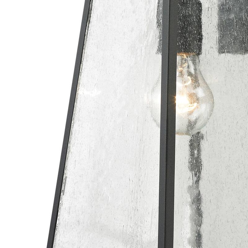 Elk Home Meditterano Matte Black With Seedy Glass 1 Light Wall Sconce