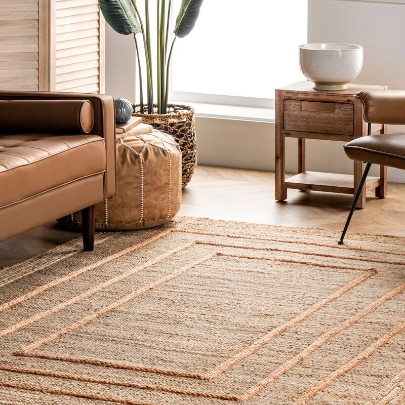 Elemore Geometric Jute Area Rug