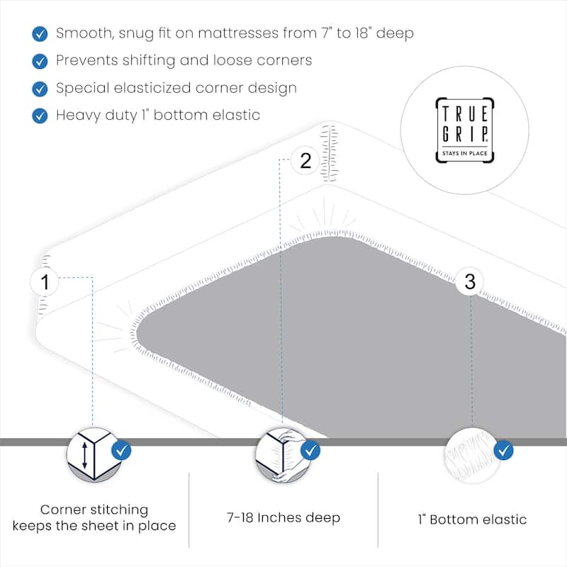 Purity Home 100% Cotton Long Staple Ultra-Soft Percale Sheet Set