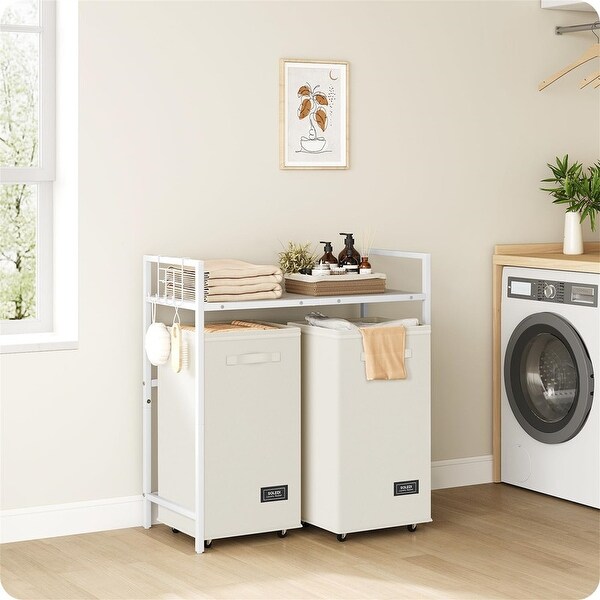 Double Laundry Hamper with Shelf - 30