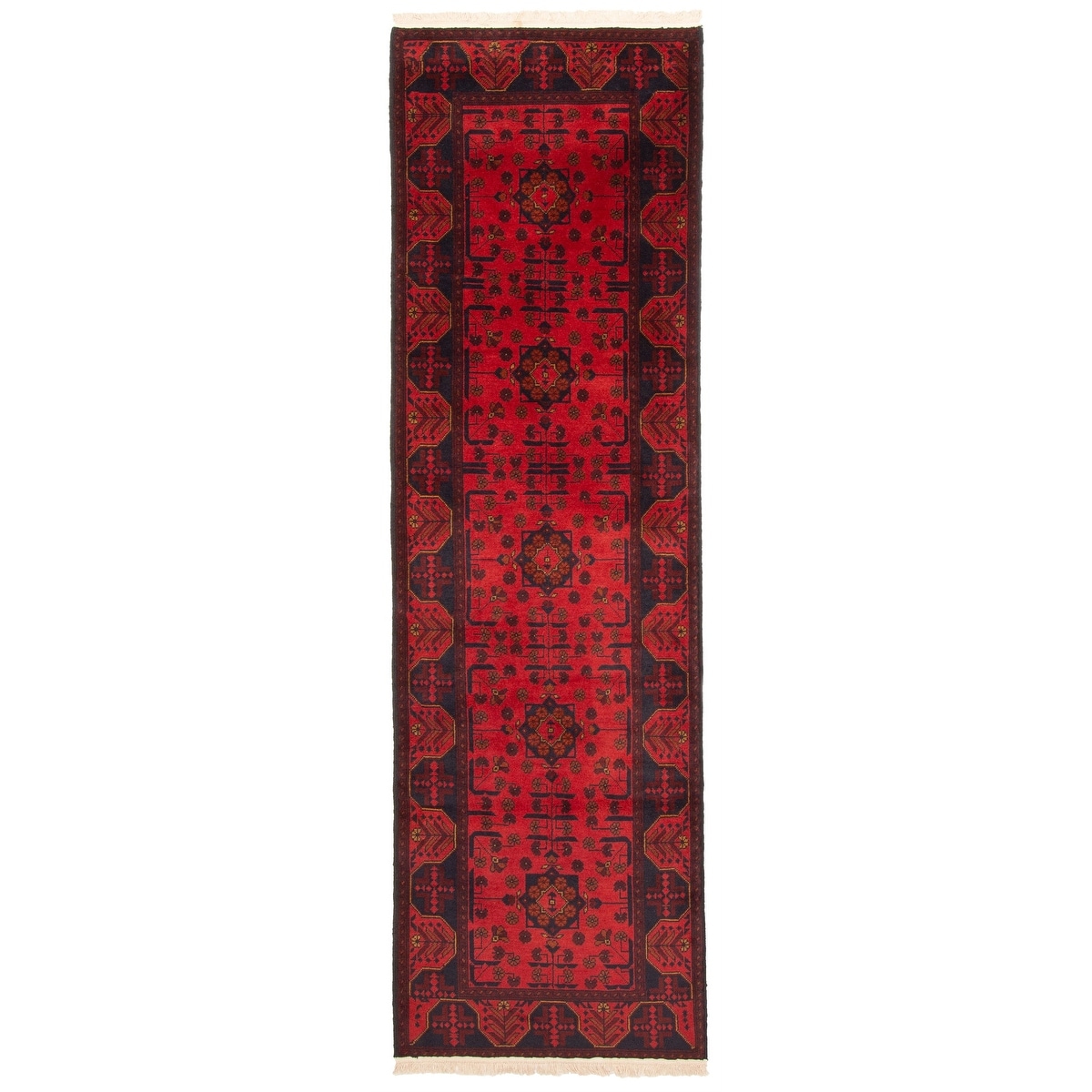 ECARPETGALLERY Hand-knotted Finest Khal Mohammadi Red Wool Rug - 2'9 x 9'5