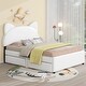 preview thumbnail 7 of 5, Full Size Upholstered Platform Bed with Cartoon Ears Shaped Headboard and 2 Drawers, White