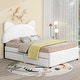 preview thumbnail 11 of 30, Upholstered Platform Bed with Cartoon Ears Shaped Headboard and 2 Drawers