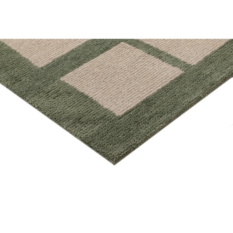Terra by Obeetee Mid-Century Camp Green Rug