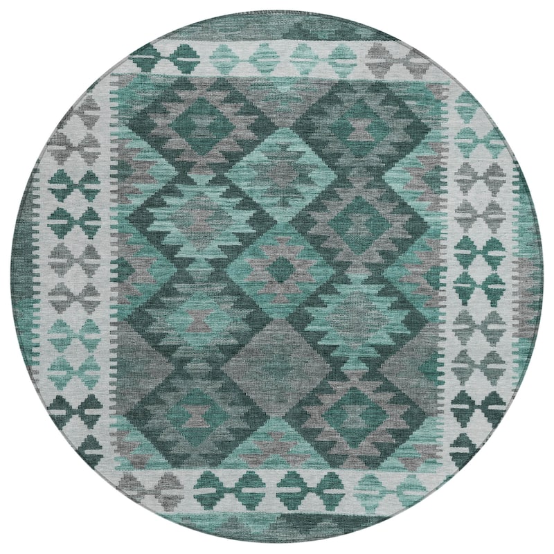 Machine Washable Indoor/ Outdoor Boho Global Chantille Rug