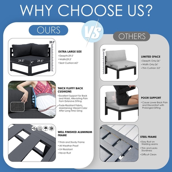 FINCATI Aluminum Outdoor Patio Furniture Conversation