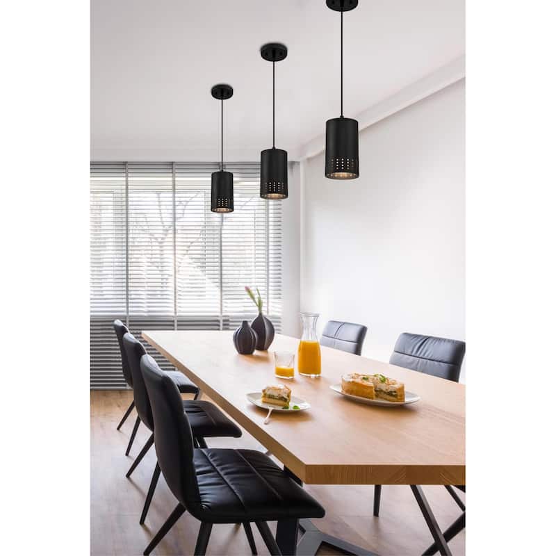Phelps Matte Black 1-Light Pendant