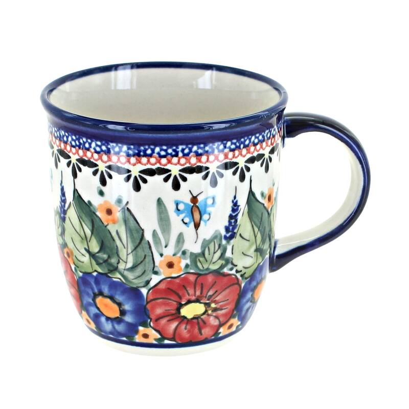 Blue Rose Polish Pottery Zaklady Mug - Floral Butterfly