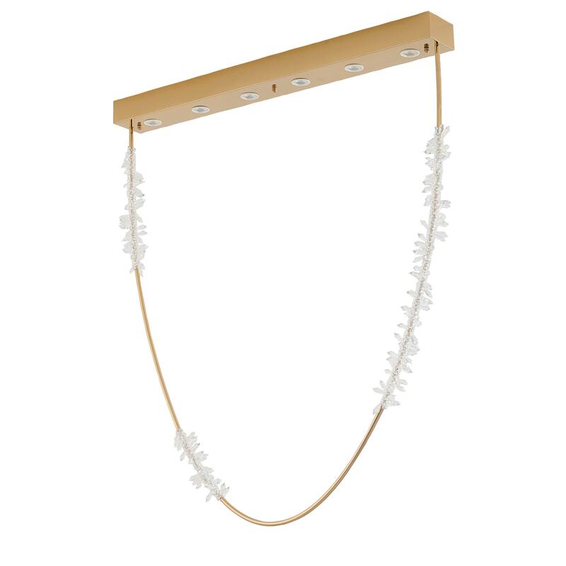 Gold Stainless Steel LED Chandelier With Clear Crystals - Overstock ...