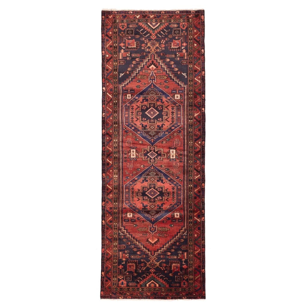 ECARPETGALLERY Hand-knotted Andelz Red Wool Rug - 3'6 x 9'10